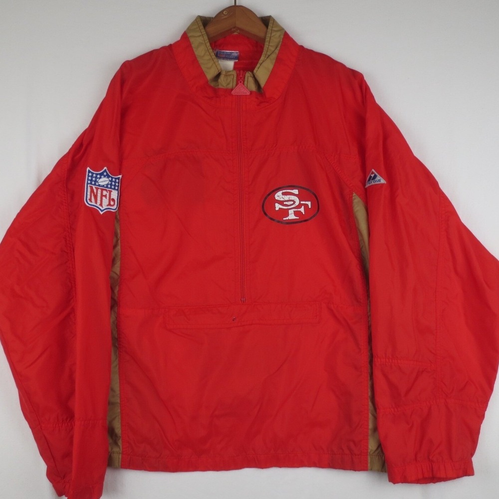 VTG San Francisco 49ers NFL Apex One 1/2 Zip Windbreaker Jacket Mens XL Pullover